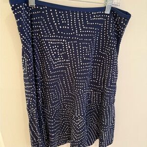 Diane Von Furstenberg Blue A-Line Midi Skirt for Night Out